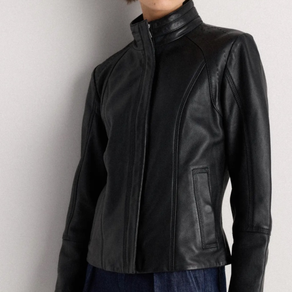 BNWT- Quince 100% Leather Jacket Women's Small